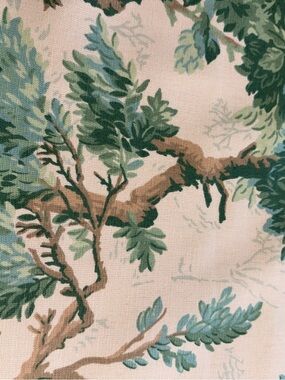 Botanical Branch Print Fabric Top in Green and Brown